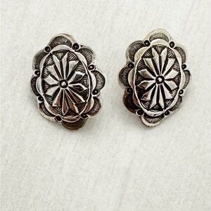 Vintage Sterling Silver Navajo Type Earrings 925 Southwest Western